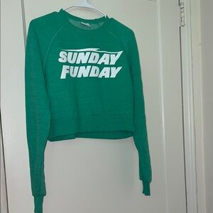 NWT Green 'Sunday Funday' Sweatshirt SIZE XS